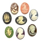 15 Vintage Resin Cameos  west German  Hong Kong  Japan  Diy Jewelry Crafting C82