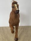 Vintage Horse Figure Figurine With Real Soft Fur Glass Eyes 5x5