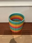 Rainbow Multi-colored Large Plastic Slinky Great Condition 6  X 6   