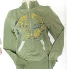  Capezio Dancer Jacket Olive Ladies Large Zip Up Great Dancer Coverup Gold