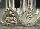 Italy 1940   Old Lot X2 Guardian Angel  Jesus Child   St  Joseph Silver Medals