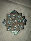 Antique 1850s Sliver   Turquoise Tibetan Amulet prayer Box 