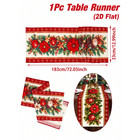 Christmas Table Runner Linen Tablecloth Winter Holiday Party Kitchen Decor 13x72