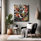 Authentic Japanese Samurai Canvas Art - Traditional Warrior Wall Decor - A4 