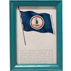 Vintage Virginia State Flag Framed Book Page Cut Early 1960 s Tour Photo P3