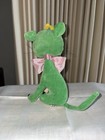 Vintage Dakin Japan Dream Pets Cat Mint Green Velvet Plush Toy