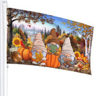 Fall Pumpkin Autumn Gnomes Flag 3x5 Ft Outdoor Outside