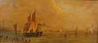 Large Antique Seascape Oil Painting Impressionism  Very Early 20th Century 