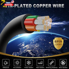 22 Gauge 8 Conductor Electrical Wire 10ft 22awg Black Pvc Stranded Tinned Copper