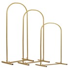 6ft  5ft  4ft Set Arch Flower Backdrop Stand Of 3 Golden Metal For Wedding Baby 