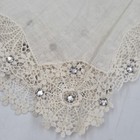Vintage Handkerchief Appenzell Embroidered Rhinestone Lace Wedding Bridal Floral