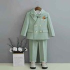 Kids Boys Fomal Dress Suit Set Performance Costume Blazer Pants Bowtie Clothes