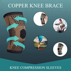 Copper Compression Knee Sleeve Brace Support Sizes S-xxl Joint Arthritis Relief