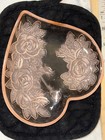 Vintage Pink Frosted Etched Heart-shaped Trinket Dish