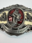 1985 Bergamot Brass Works Championship Wrestling Belt Buckle Usa Vintage Large