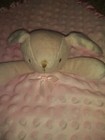Lovey Bunny Rabbit Baby Security Blanket Plush Light Pink Minky Dots Satin 15 