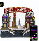 Christmas Village Carnival Animated Pre-lit Musical Santa Claus Up And Down Stai