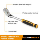 3 8 In  Drive 90-tooth Dual Material Offset Flex Head Teardrop Ratchet