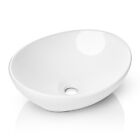Modern Ceramic Vessel Sink - Bathroom Vanity Bowl -small Oval White