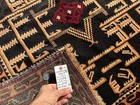 4x6 Black Vintage Oriental Rug Antique Handmade Handwoven Fine Wool Tribal Heriz