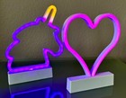 Ambiance Lighting Shaped Neon Led Vibrant Light Lamp Rainbow Heart Unicorn Nib