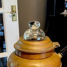  rare  Antique Glass Top Solid Copper Tea Kettle percolator Pot - St louis Mo 