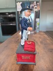 Vintage Uncle Sam Metal Cast Iron Working Mechanical Coin Bank
