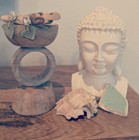 Soft Green Sea Glass Earrings  Rhinestone Base