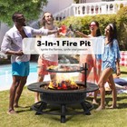 35   Outdoor Wood Burning Round Fire Pit Barbecue Pit Bbq Backyard Fireplace