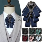 Men Bow Tie Rhinestone Crystal Satin Tied Necktie Formal Wedding Party Retro 