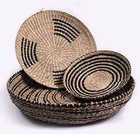Hyakuoku Seagrass Wall Basket Decor Set Of 3 Boho Woven 12  16  20  Brown
