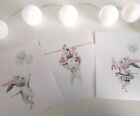 Ballerina Bunny Nursery Wall Art Baby Girl Room D  cor Poster Pictures Posters