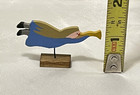Dollhouse Artisan Miniature Christmas Folk Art Angel Blowing Trumpet Signed