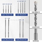 17pc Sds-plus Rotary Hammer Drill Bits And Chisel Set For Concrete Stone