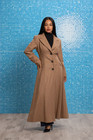 Women s Long Wool Blend Coat Single Breasted Custom Fit Multiple Color Option