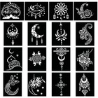 Qpout Tattoo Stencils For Kids Adults  16 Sheets Henna Stencil Black
