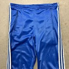 Vintage 80s Adidas Lightweight 3 Stripe Flared Track Pants M Blue Sporty Usa