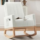  Rocking Chair Nursery Upholstered Modern Glider Rocker With Standard White