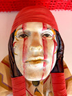 Vintage Dyan Nelson Native American Indian  Ceramic Wall Mask Signed