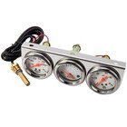 2   52mm Oil Pressure Water Temp Volt Meter Triple Gauge Mechanical Chrome Set