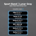 New Nomad Sport Band Lunar Gray 45 44 42mm For Apple Watch   Band Only  