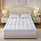 4 Inches Thick Mattress Topper Quilted Cooling Mattress Topper Pad White  Gray