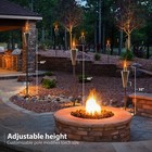 Matney Stainless Steel Outdoor Torches - 5 Ft Citronella Oil Lamp  set Of 4 