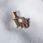 Dior Zipper Pull Pendant  Rhinestones  Gold  21mm