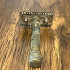 Vintage Gillette Safety Razor Open Comb Ball End Handle Antique Silver Tone Usa