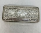833 Silver Netherlands Snuff Box With 4 Seasons Dutch Scene In Lid Monogram Rm