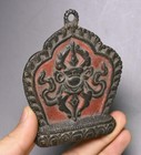 10cm Rare Old Tibet Buddhism Temple Bronze 8 Auspicious Symbol Pendant Amulet