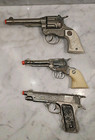 Lot Of 3 Vintage Hubley Western   2 Halco Military Toy Cap Gun Pistol Free Shipp