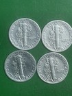 Lot Of 4 Mercury Dimes 90  Silver 1941p  1942p  1944s  1945p