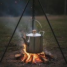 Stainless Steel Campfire Kettle Long-lasting Camping Water Boiling Pot